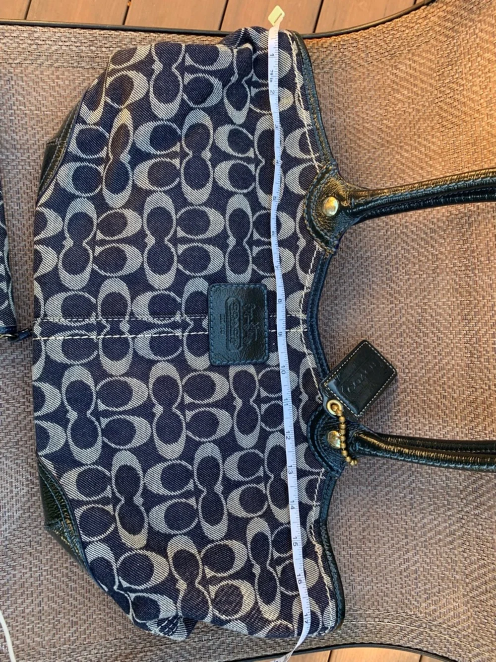 Coach 12573 denim blue and Gray Signature Bleeker Tote Bag with matching wallet - Picture 13 of 16